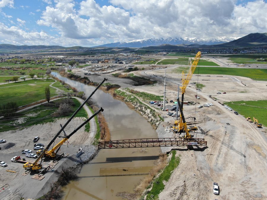Pedestrian bridge spanning the Jordan River at Cold Springs