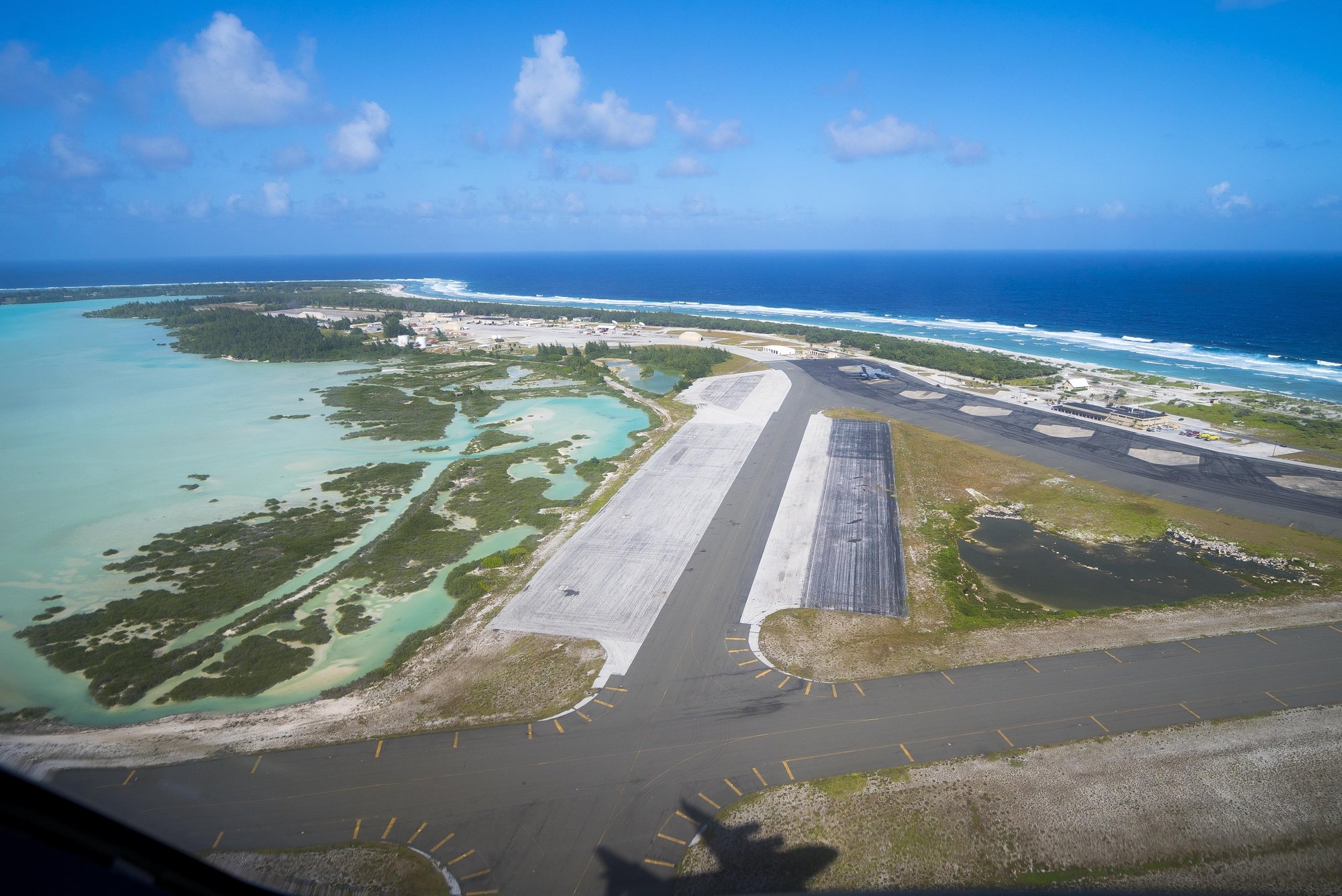 Airport runway reconstruction with adjacent taxiway and apron