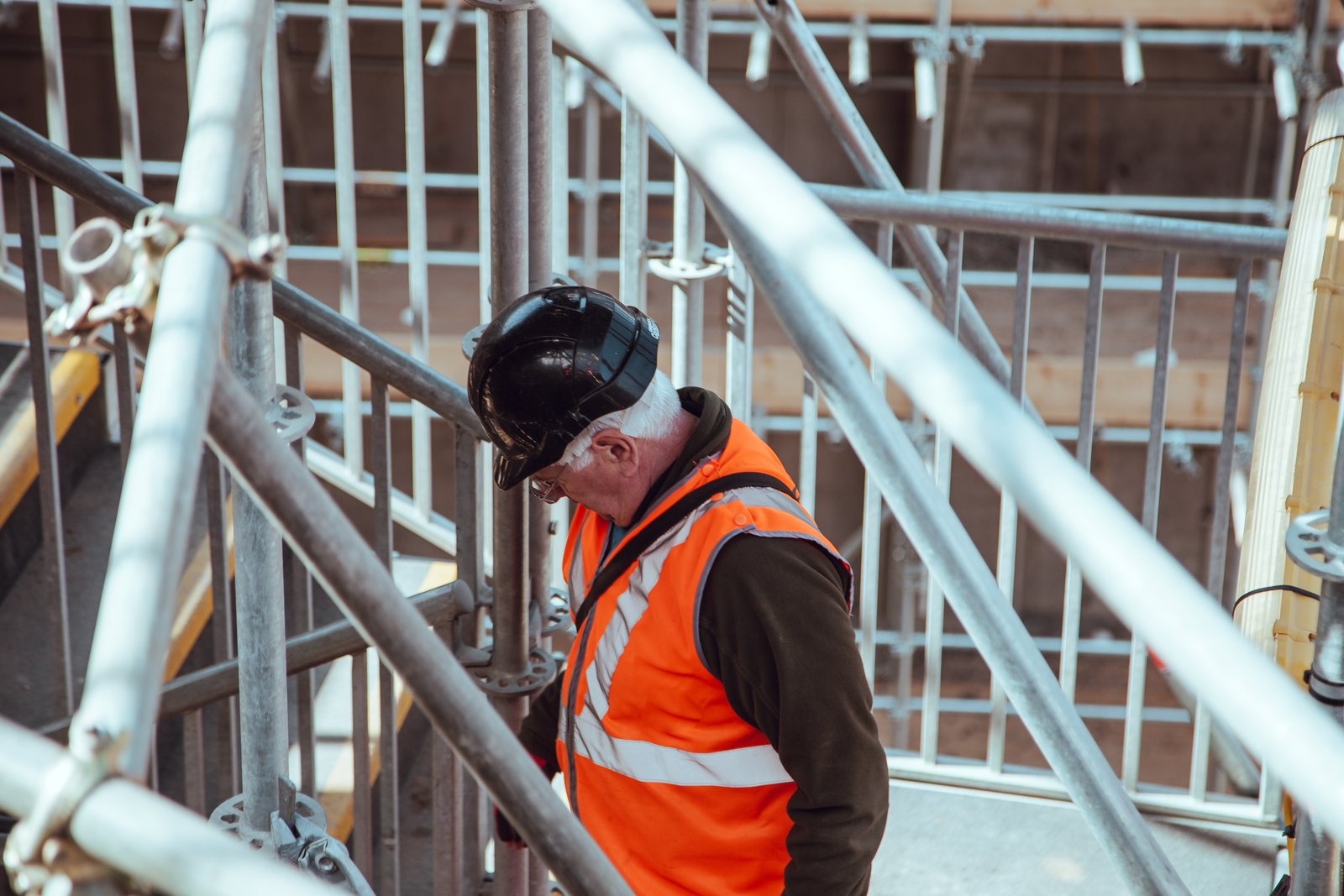 Construction materials being placed and tested on site